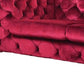 75" Red And Silver Velvet Love Seat By Homeroots | Loveseats | Modishstore - 3
