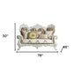 78" Brown And White Love Seat And Toss Pillows By Homeroots
