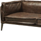 71" Chocolate And Silver Top Grain Leather Love Seat By Homeroots | Loveseats | Modishstore - 4
