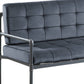 51" Gray Tufted Velvet And Gray Love Seat By Homeroots