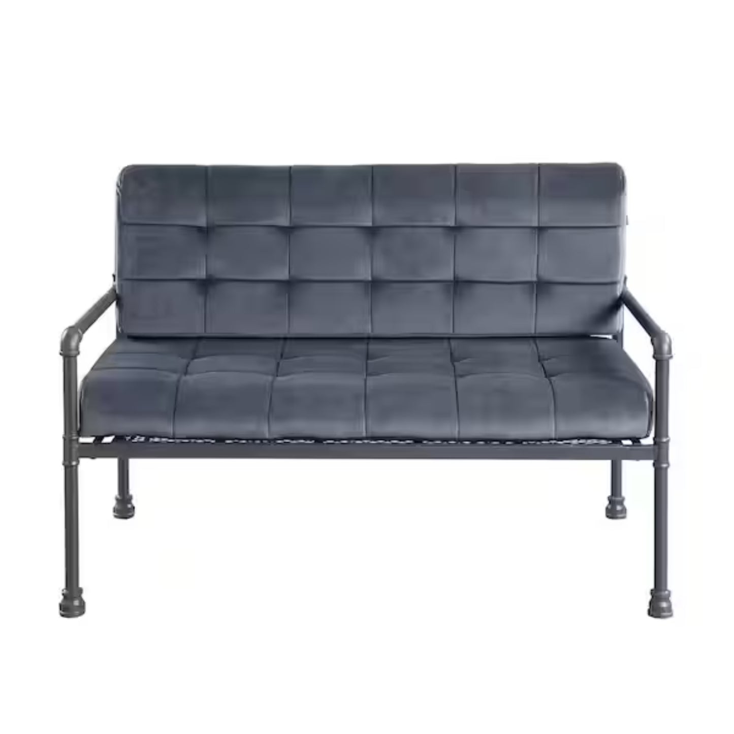 51" Gray Tufted Velvet And Gray Love Seat By Homeroots | Loveseats | Modishstore