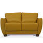 57" Mustard Leather And Black Love Seat By Homeroots