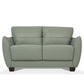 57" Pale Green Leather And Black Love Seat By Homeroots