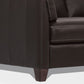 59" Chocolate And Brown Leather Love Seat By Homeroots | Loveseats | Modishstore - 3