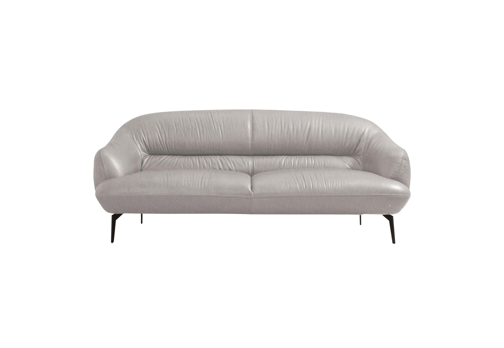 66" Gray And Black Leather Love Seat By Homeroots | Loveseats | Modishstore