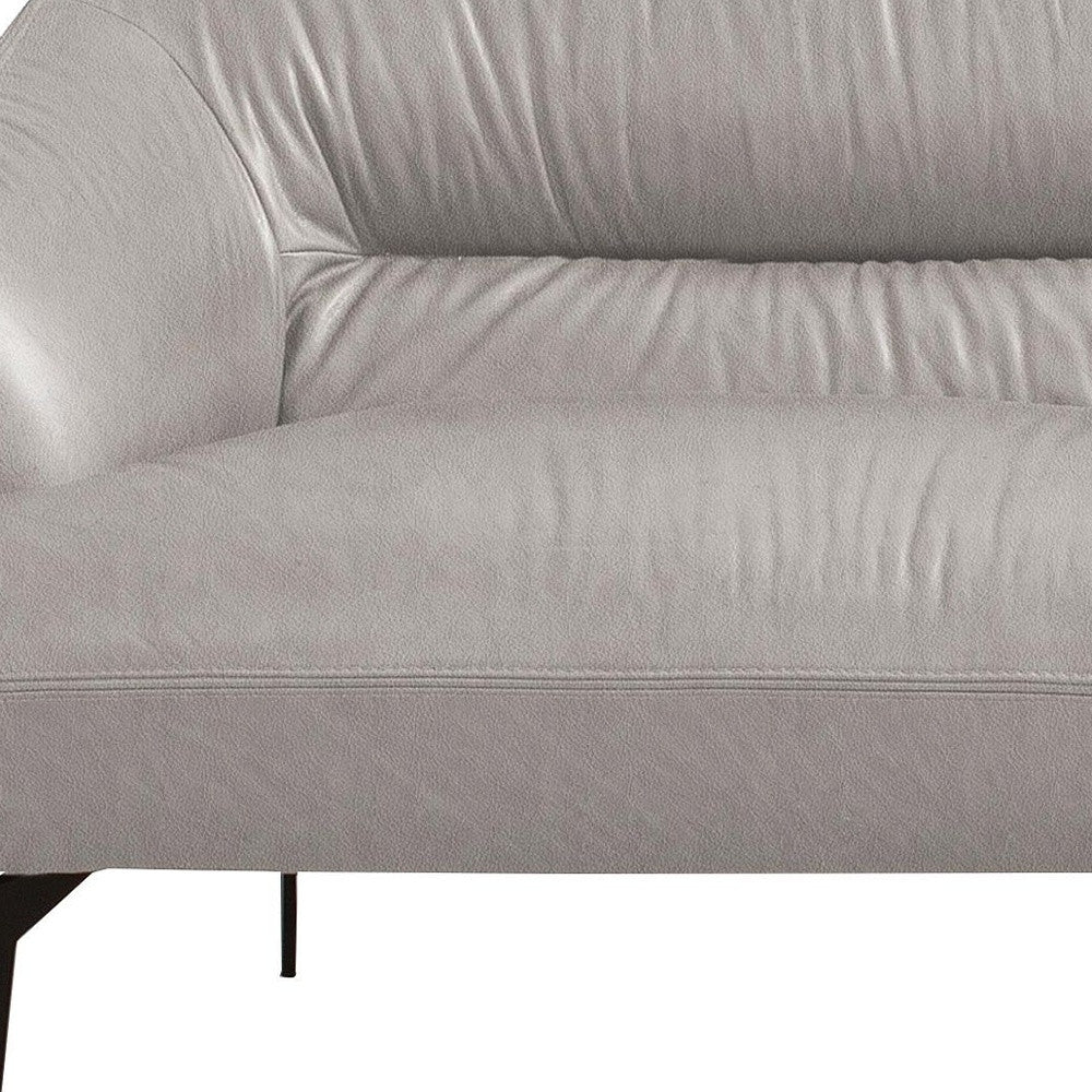 66" Gray And Black Leather Love Seat By Homeroots | Loveseats | Modishstore - 3