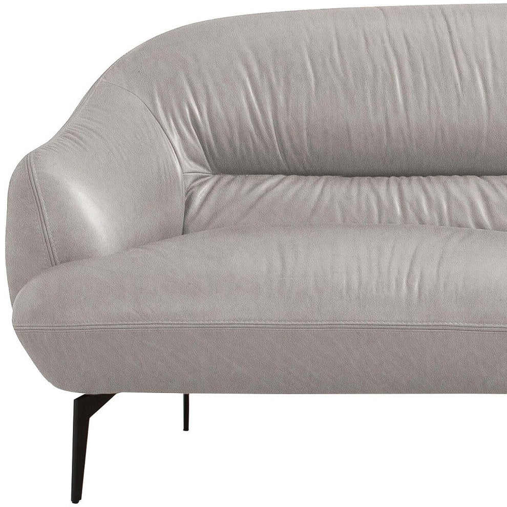 66" Gray And Black Leather Love Seat By Homeroots | Loveseats | Modishstore - 4