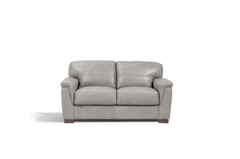 67" Gray Leather And Black Love Seat By Homeroots | Loveseats | Modishstore