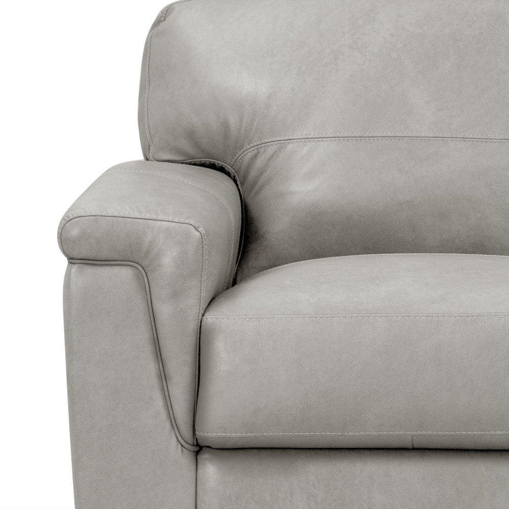 67" Gray Leather And Black Love Seat By Homeroots | Loveseats | Modishstore - 4