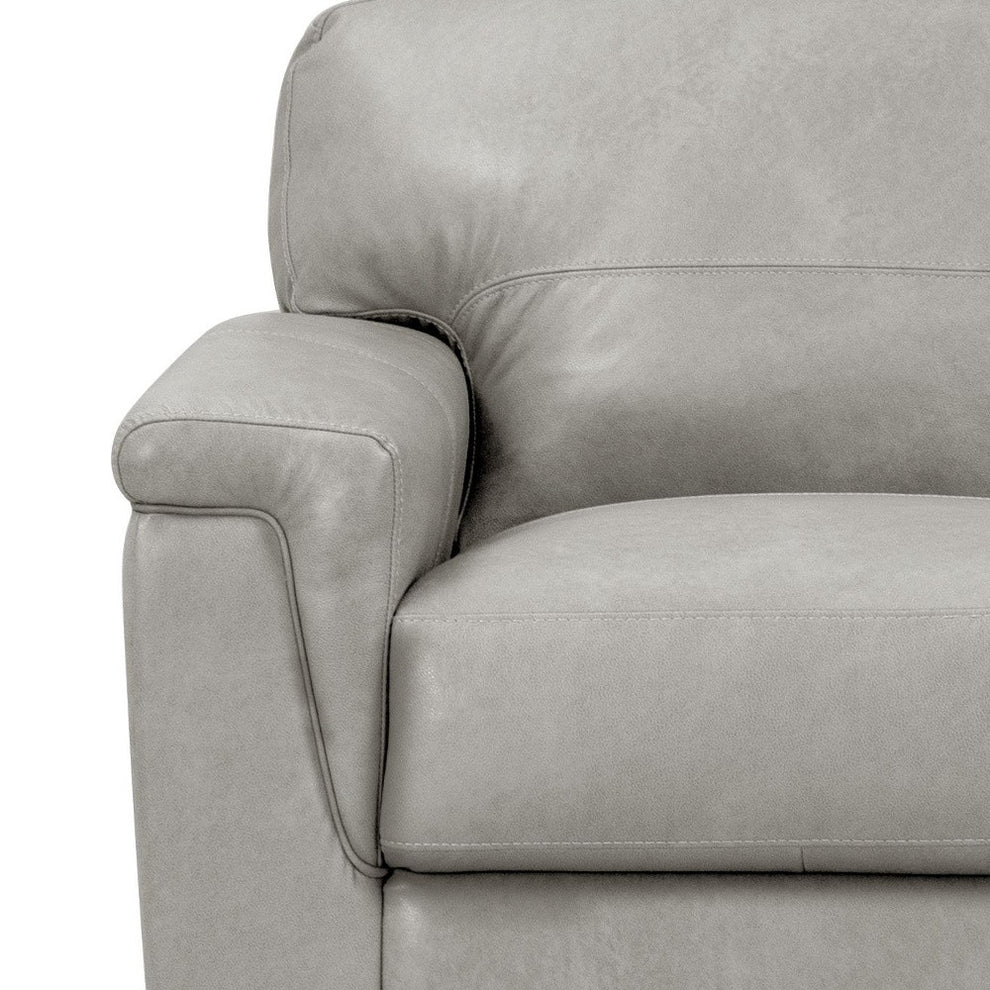67" Gray Leather And Black Love Seat By Homeroots | Loveseats | Modishstore - 4