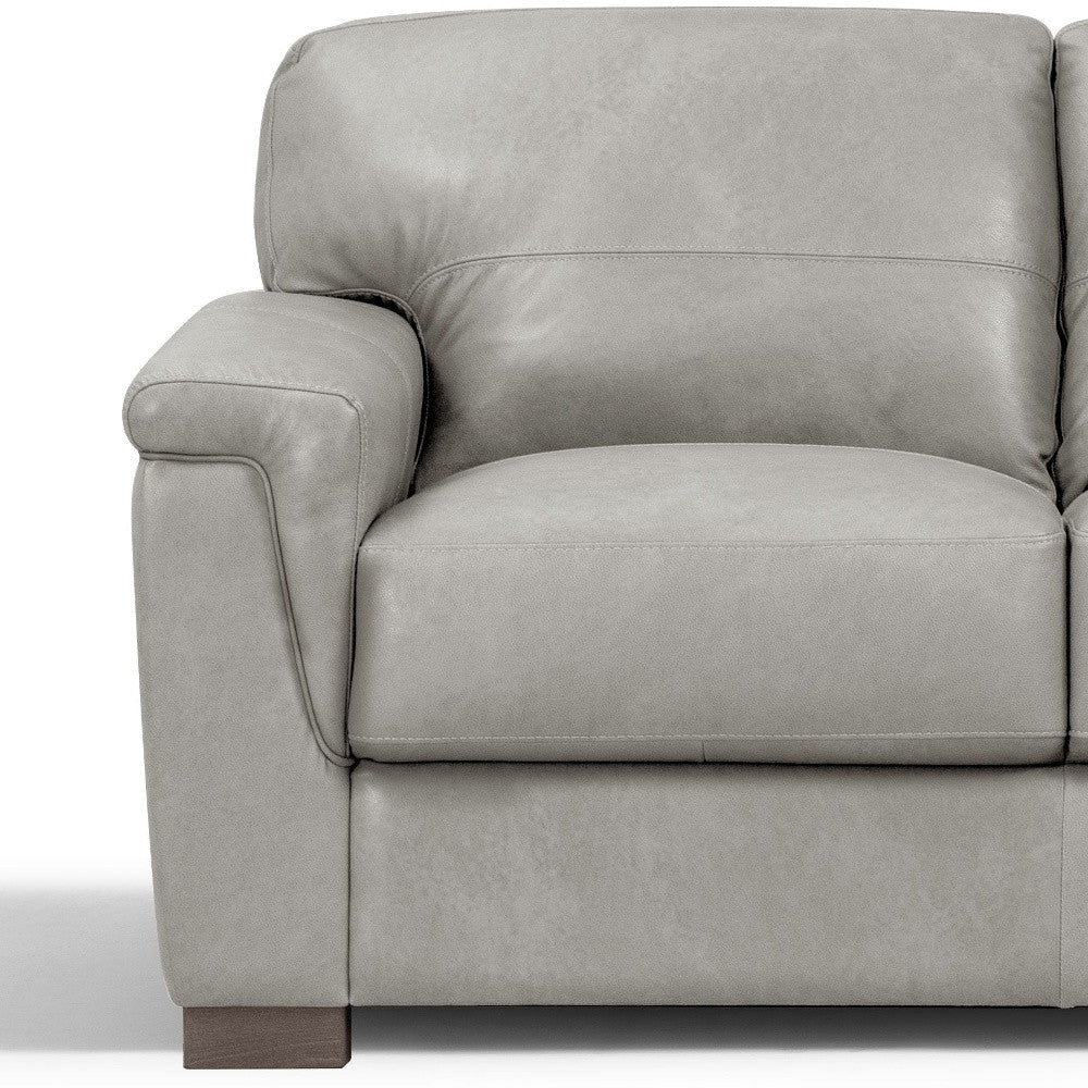 67" Gray Leather And Black Love Seat By Homeroots | Loveseats | Modishstore - 2