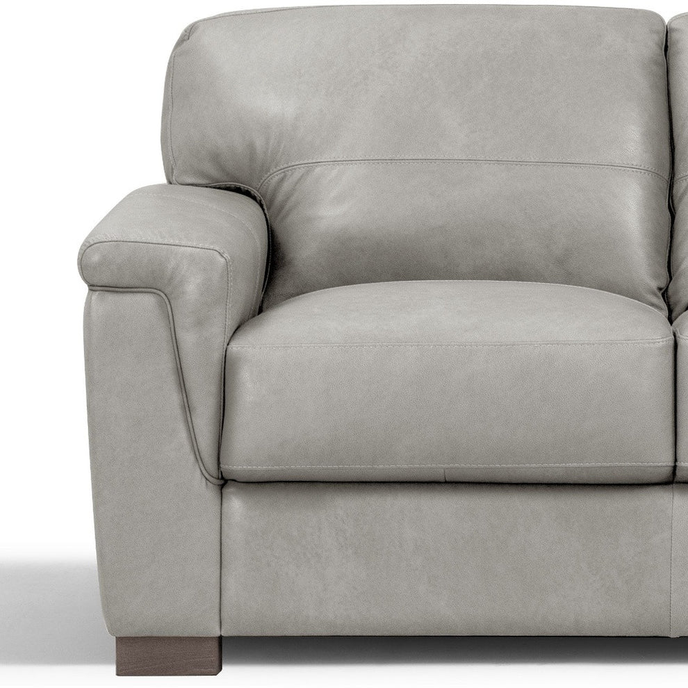 67" Gray Leather And Black Love Seat By Homeroots | Loveseats | Modishstore - 2