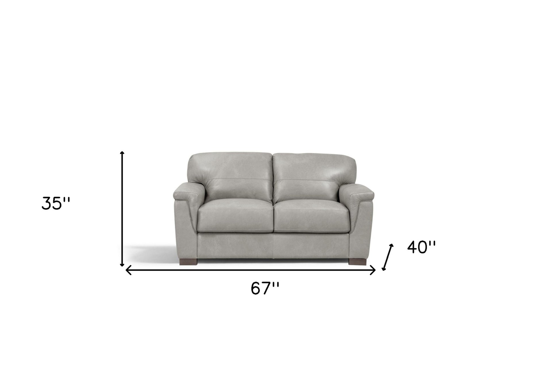 67" Gray Leather And Black Love Seat By Homeroots | Loveseats | Modishstore - 6