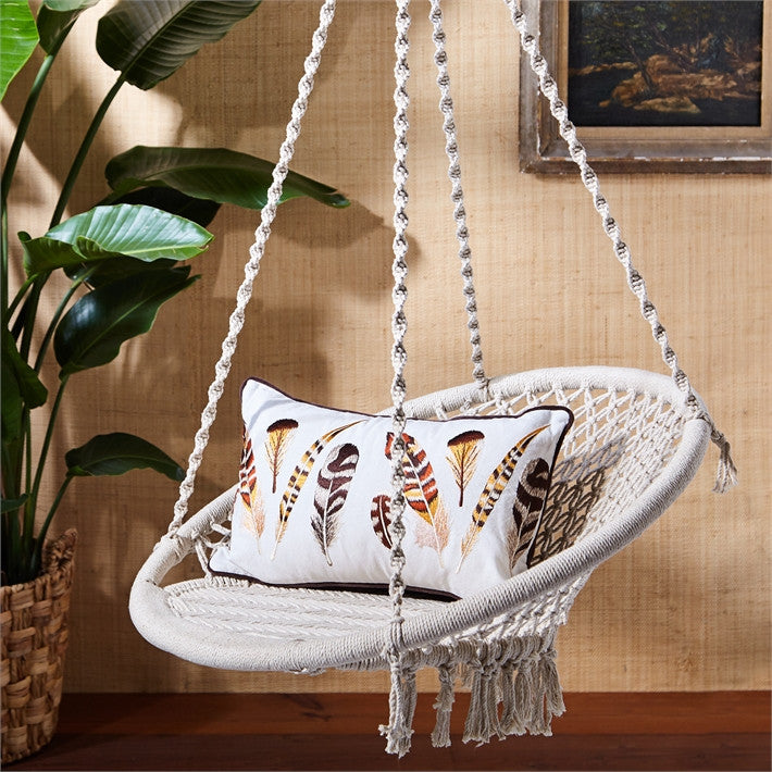 Two's Company Macrame Hanging Chair - Set Of 2