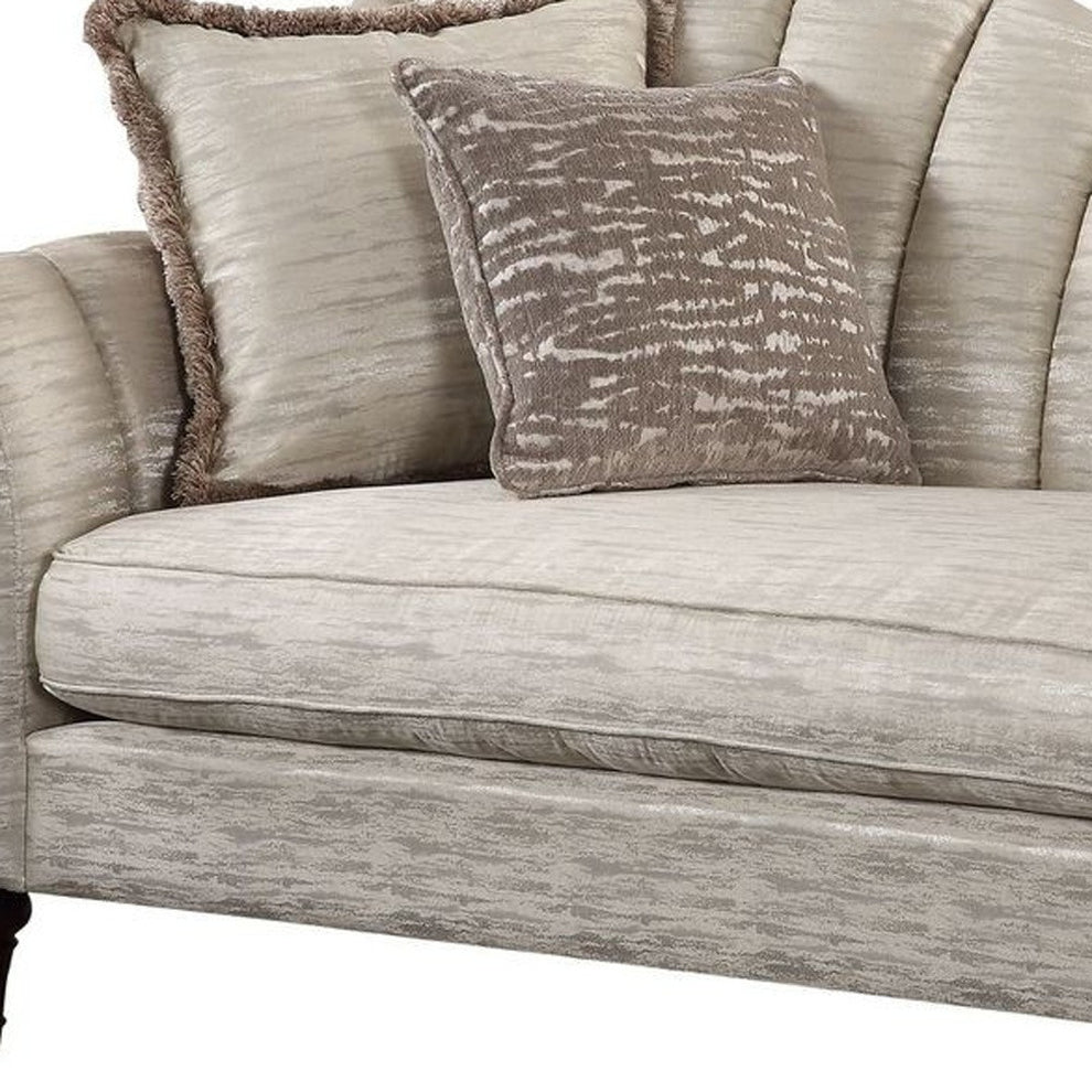 66" Black Linen Love Seat And Toss Pillows By Homeroots | Loveseats | Modishstore - 3