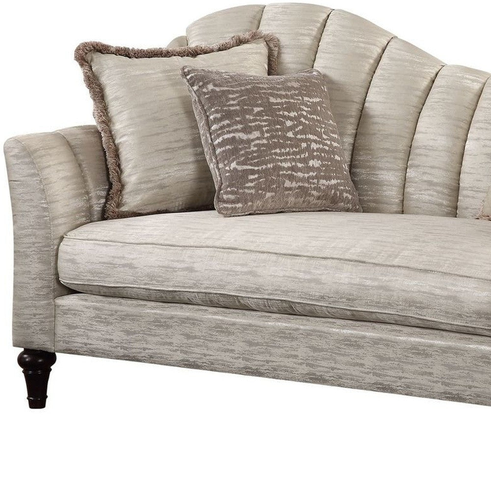 66" Black Linen Love Seat And Toss Pillows By Homeroots | Loveseats | Modishstore - 4