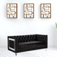67" Black And Silver Velvet Love Seat And Toss Pillows By Homeroots | Loveseats | Modishstore - 3