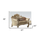 67" Bone And Gold Faux Leather Love Seat And Toss Pillows By Homeroots | Loveseats | Modishstore - 5