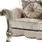 70" Gold And Pearl Velvet Love Seat And Toss Pillows By Homeroots | Loveseats | Modishstore - 5