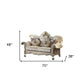 70" Gold And Pearl Velvet Love Seat And Toss Pillows By Homeroots | Loveseats | Modishstore - 6