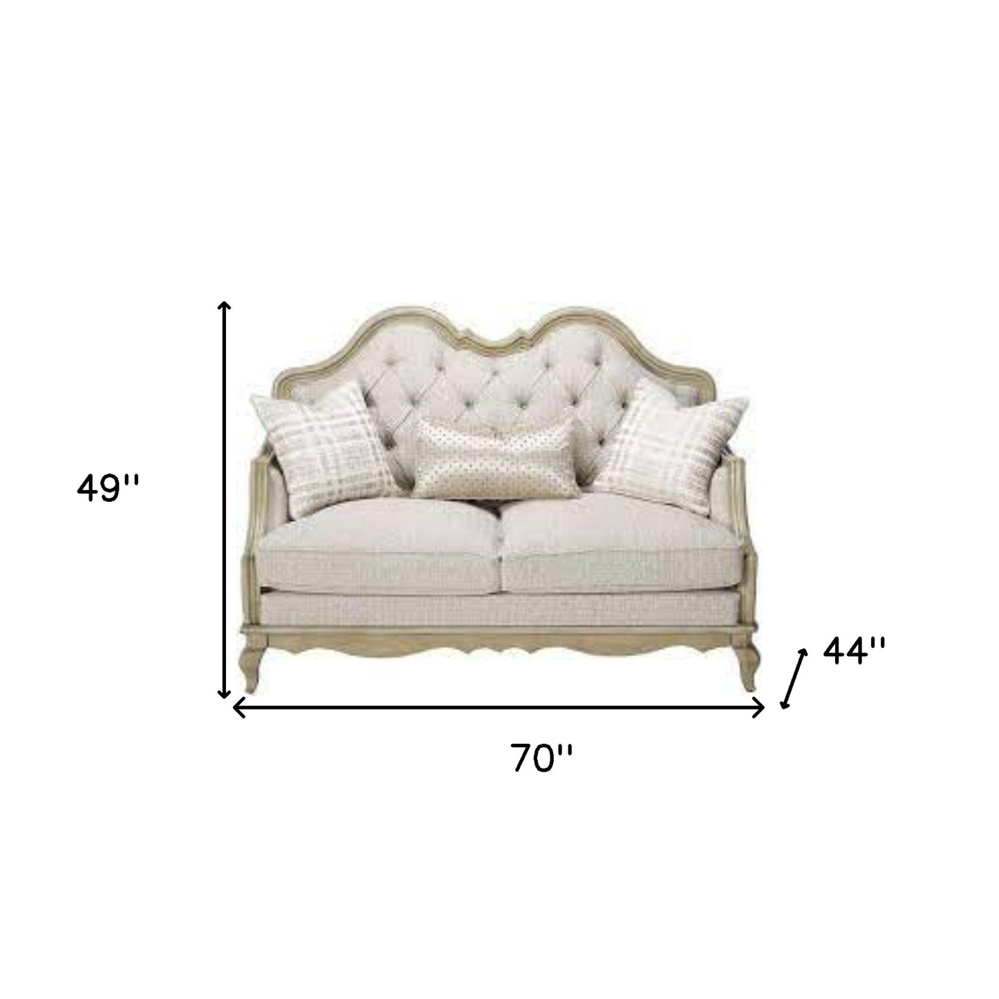 70" Silver And Platinum Faux Leather Love Seat And Toss Pillows By Homeroots
