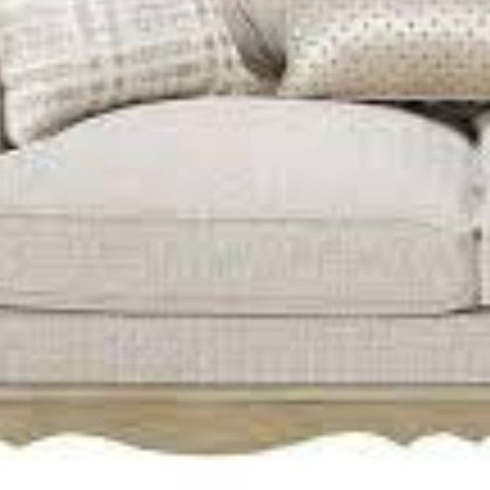 70" Silver And Platinum Faux Leather Love Seat And Toss Pillows By Homeroots | Loveseats | Modishstore - 4