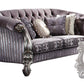 76" Purple And Platinum Velvet Love Seat And Toss Pillows By Homeroots
