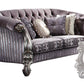 76" Purple And Platinum Velvet Love Seat And Toss Pillows By Homeroots | Loveseats | Modishstore - 3