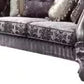 76" Purple And Platinum Velvet Love Seat And Toss Pillows By Homeroots | Loveseats | Modishstore - 4