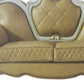 70" Butterscotch And Pearl Faux Leather Love Seat And Toss Pillows By Homeroots