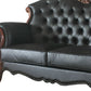 71" Black And Brown Faux Leather Love Seat And Toss Pillows By Homeroots | Loveseats | Modishstore - 3