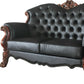 71" Black And Brown Faux Leather Love Seat And Toss Pillows By Homeroots