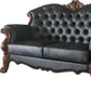71" Black And Brown Faux Leather Love Seat And Toss Pillows By Homeroots | Loveseats | Modishstore - 4