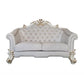 66" Two Tone Ivory And Pearl Velvet Love Seat And Toss Pillows By Homeroots | Loveseats | Modishstore