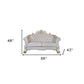 66" Two Tone Ivory And Pearl Velvet Love Seat And Toss Pillows By Homeroots