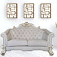 66" Two Tone Ivory And Pearl Velvet Love Seat And Toss Pillows By Homeroots