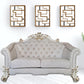 66" Two Tone Ivory And Pearl Velvet Love Seat And Toss Pillows By Homeroots | Loveseats | Modishstore - 2