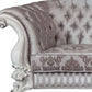 76" Ivory And Off White Velvet Love Seat And Toss Pillows By Homeroots | Loveseats | Modishstore - 3