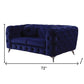 72" Blue And Silver Velvet Love Seat By Homeroots