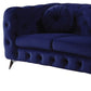 72" Blue And Silver Velvet Love Seat By Homeroots | Loveseats | Modishstore - 4