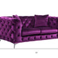 72" Purple And Silver Velvet Love Seat By Homeroots | Loveseats | Modishstore - 5