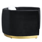 69" Black Velvet Curved Love Seat By Homeroots | Loveseats | Modishstore