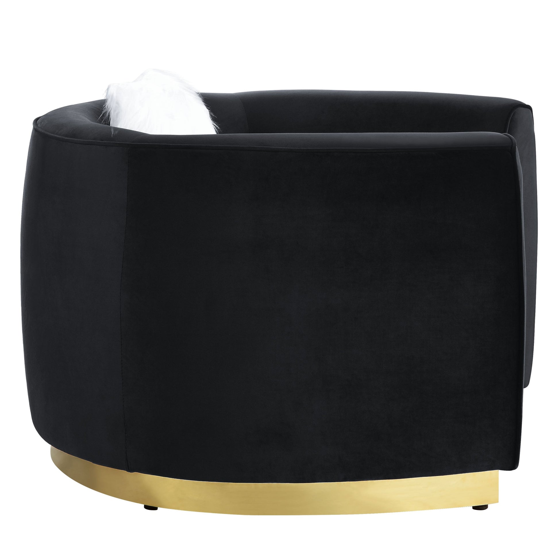 69" Black Velvet Curved Love Seat By Homeroots | Loveseats | Modishstore
