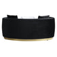 69" Black Velvet Curved Love Seat By Homeroots | Loveseats | Modishstore - 5