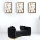 69" Black Velvet Curved Love Seat By Homeroots | Loveseats | Modishstore - 2
