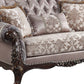 70" Pink And Brown Love Seat And Toss Pillows By Homeroots