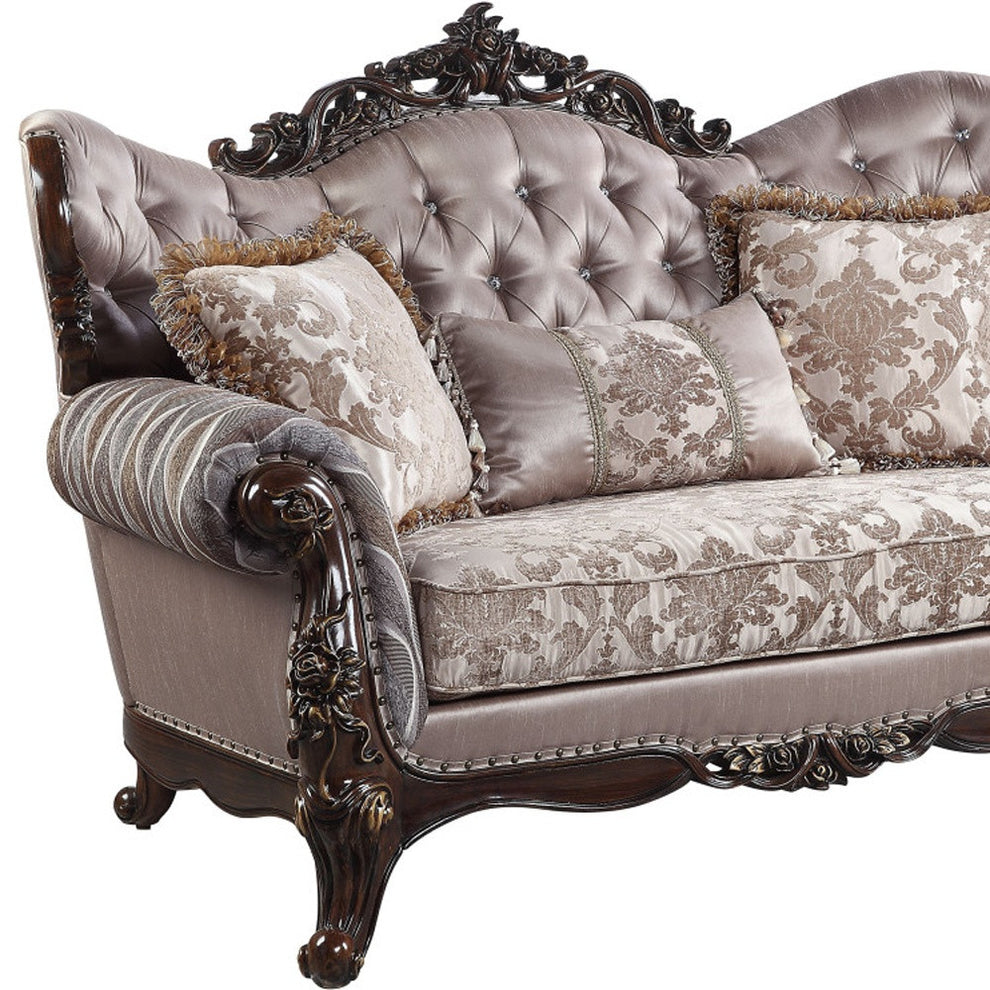 70" Pink And Brown Love Seat And Toss Pillows By Homeroots | Loveseats | Modishstore - 4