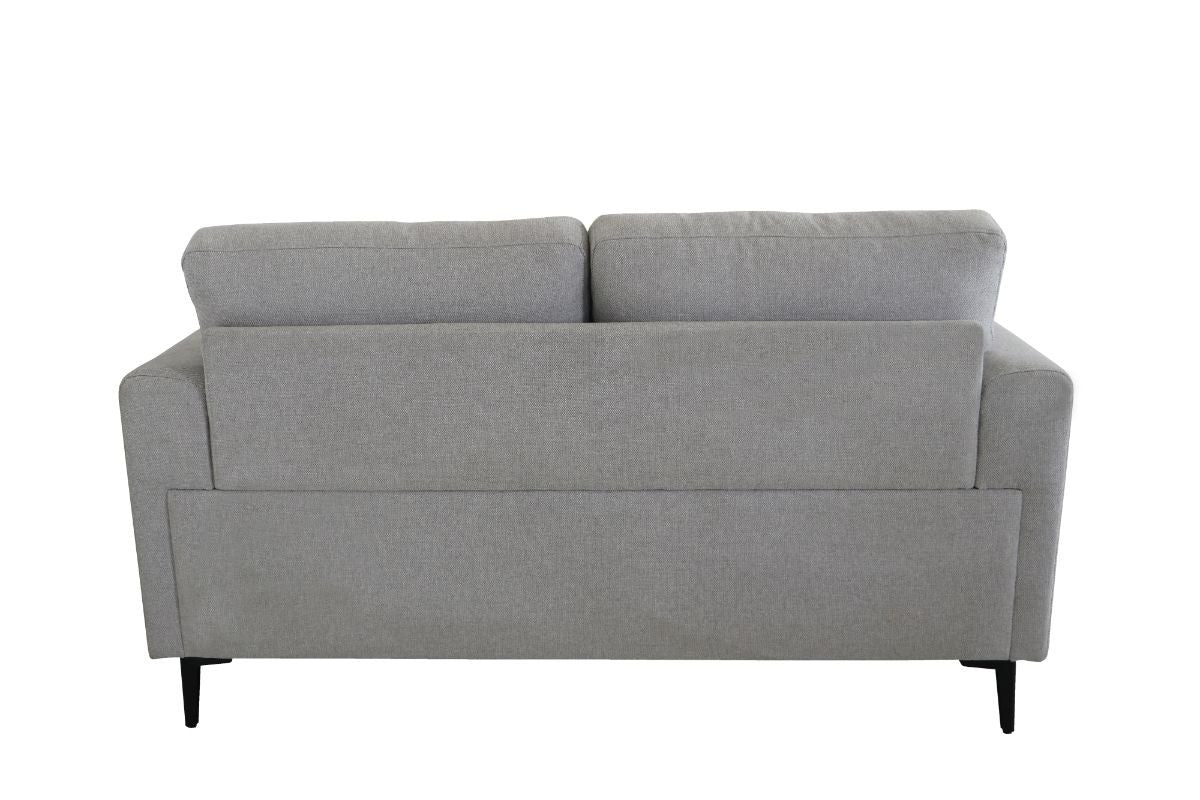 61" Light Gray 100% Linen And Black Love Seat By Homeroots
