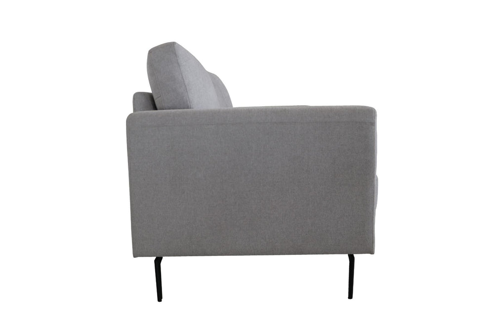 61" Light Gray 100% Linen And Black Love Seat By Homeroots | Loveseats | Modishstore - 3