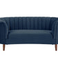 71" Blue And Brown Velvet Love Seat By Homeroots | Loveseats | Modishstore